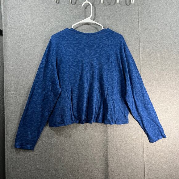 Joan Rivers Women's Cardigan Cotton Blend Slub Cardigan Blue X-Large - Picture 2 of 11